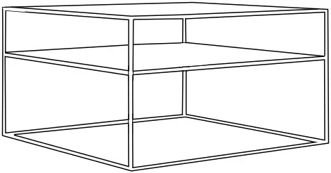 Konferenční stolek na kovových rámech do obývacího pokoje Tensio 2 Floor 80