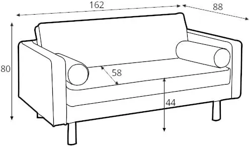 Sofa 2-osobowa karbon Topic Wood
