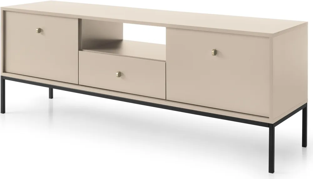 Moderní 2-dveřový TV stolek se zásuvkou a přihrádkou do obývacího pokoje Mono