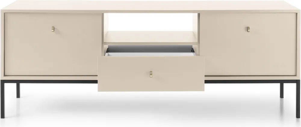 Moderní 2-dveřový TV stolek se zásuvkou a přihrádkou do obývacího pokoje Mono