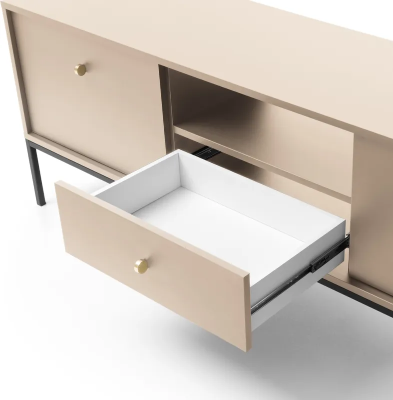 Moderní 2-dveřový TV stolek se zásuvkou a přihrádkou do obývacího pokoje Mono