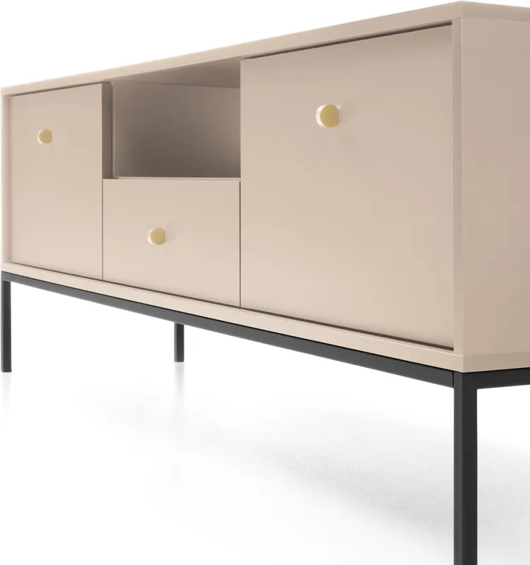 Moderní 2-dveřový TV stolek se zásuvkou a přihrádkou do obývacího pokoje Mono