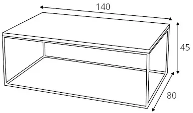 Konferenční stolek na kovových rámech do obývacího pokoje Tensio Solid Wood 140