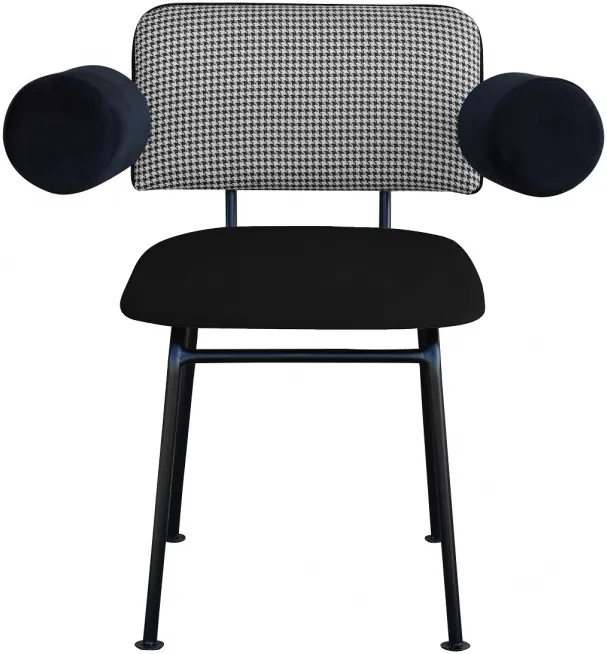 Extravagantní čalouněné křeslo s vzorem houndstooth a područkami Bee 