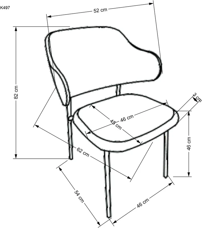 Krzesło popielate K-497