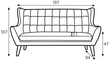 Sofa 3-osobowa Henry