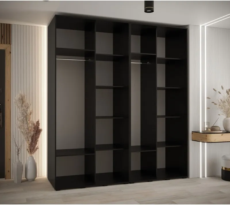 Vysoká šatní skříň s posuvnými dveřmi Davos 3 210, hloubka 60 cm, výška 235,2 cm