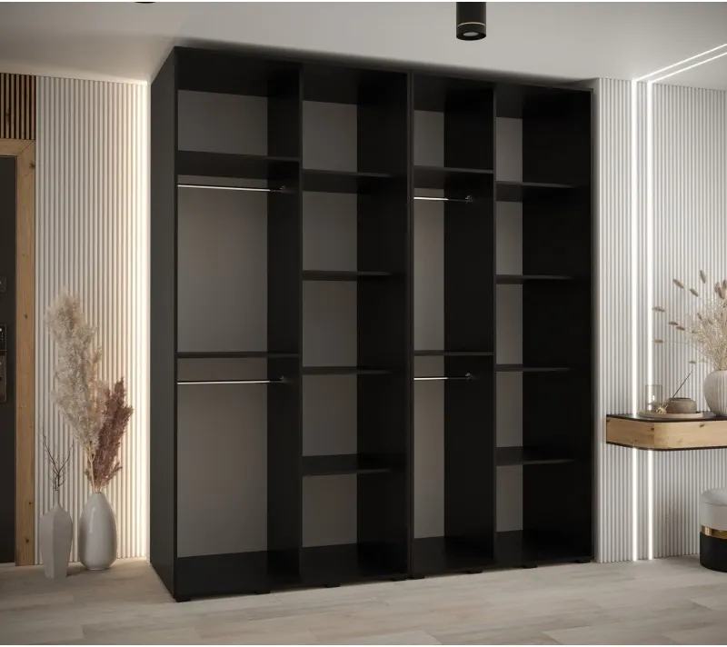 Vysoká šatní skříň s posuvnými dveřmi Davos 3 210, hloubka 60 cm, výška 235,2 cm