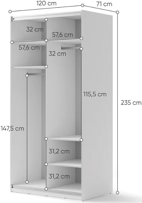 Szafa przesuwna 120 Maxi 