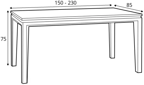 Rozkládací stůl 150 cm do jídelny Granada
