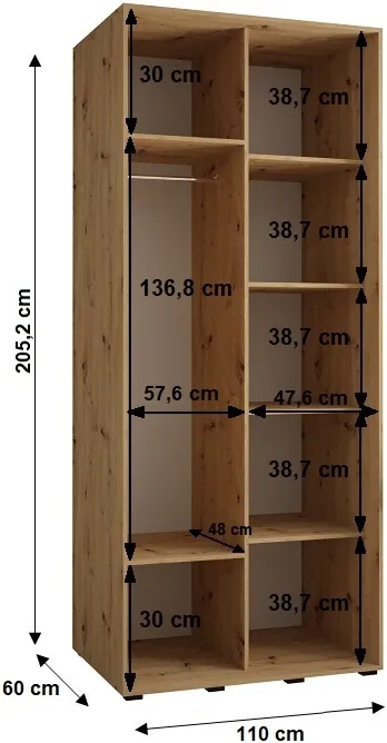 Szafa przesuwna z lustrem 110 60 Cannes 3