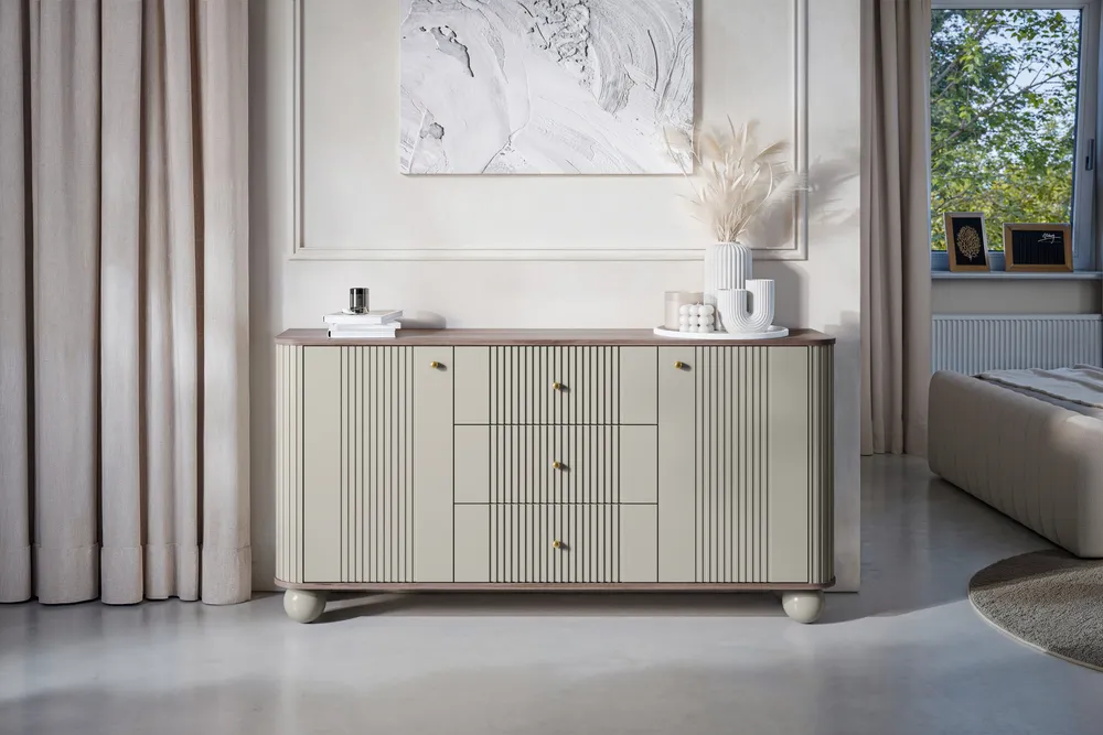 Komoda Vesper 160 s guľatými nožičkami 