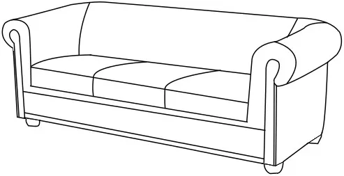 Sofa 3-osobowa Chesterfield York bez funkcyjna