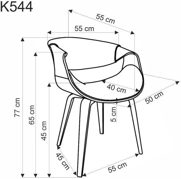 K544 židle popelavá / ořechová
