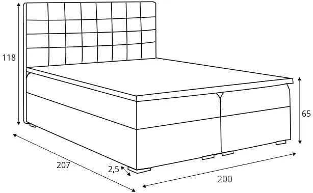 Postel boxspring 200 Claudia