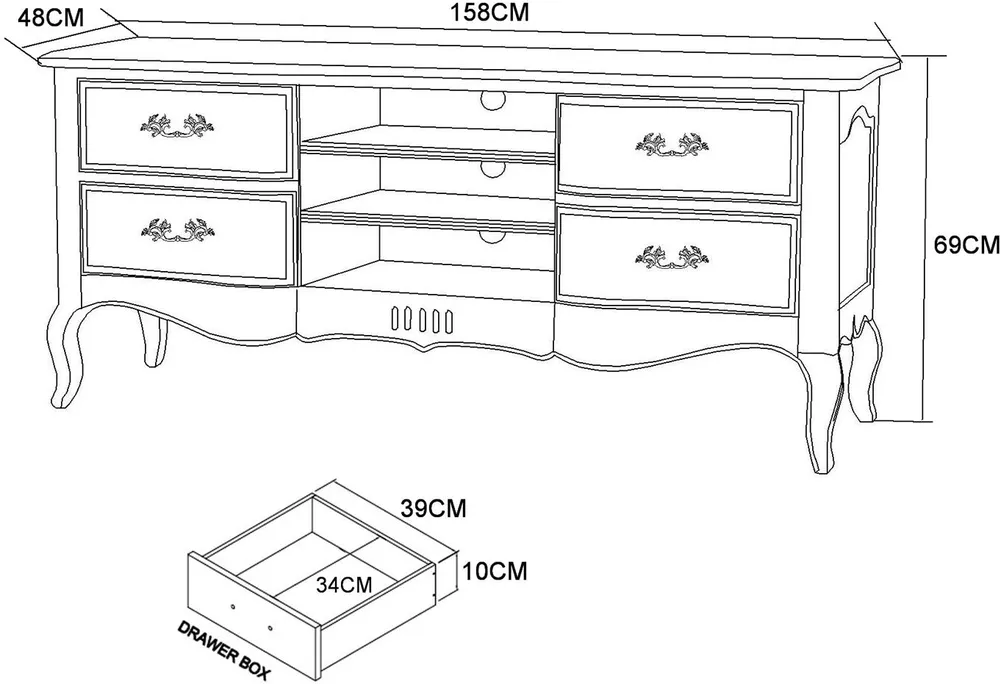 TV stolek Venezia Bianco