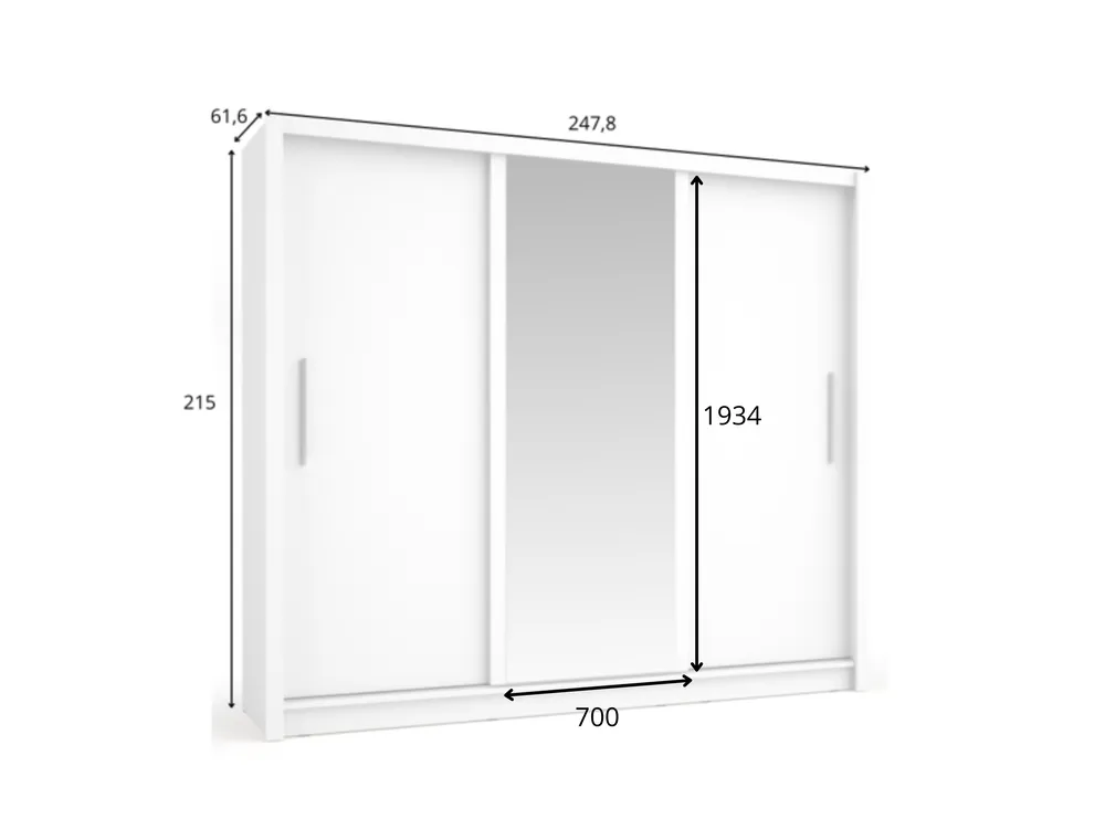 Šatní skříň Baku 250 cm