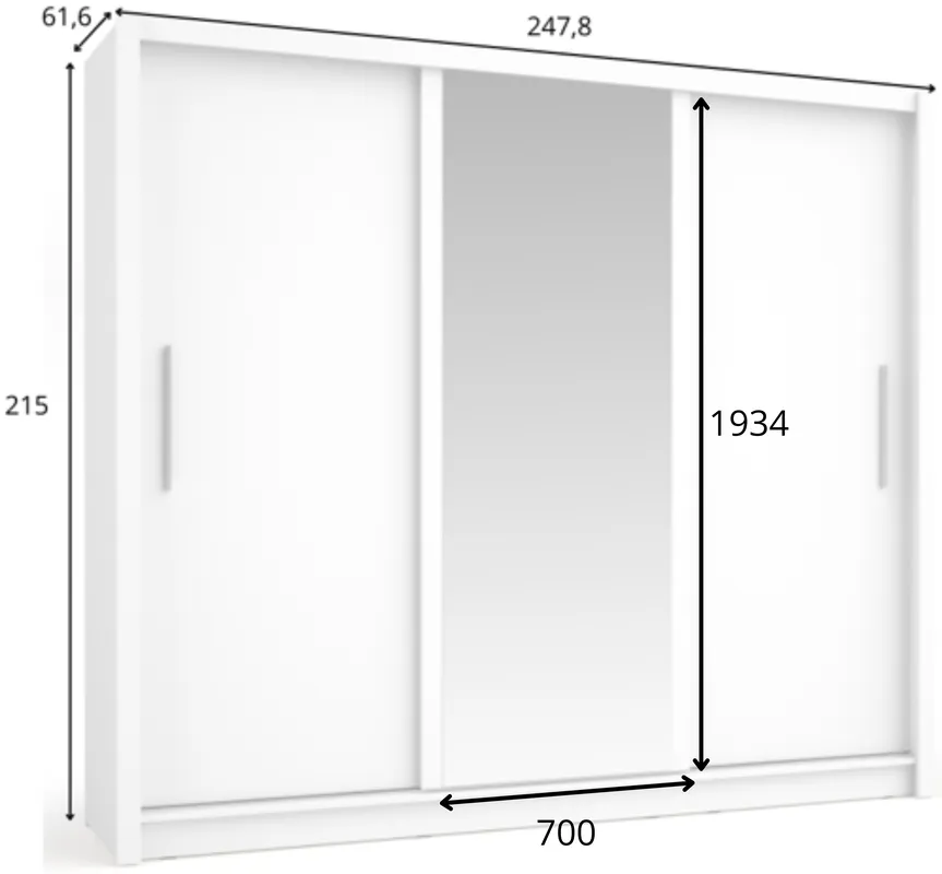 Šatní skříň Baku 250 cm