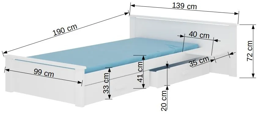 Posteľ Aldex Shelf 180