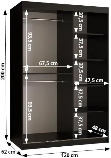 Szafa przesuwna ubraniowa z drążkami Ramiro 1 120