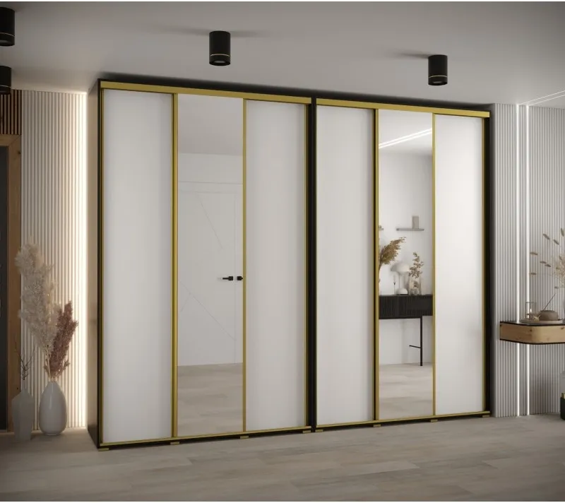 Vysoká šatní skříň s posuvnými dveřmi Davos 3 300, hloubka 45 cm, výška 235,2 cm