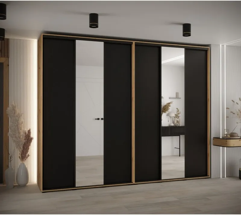 Vysoká šatní skříň s posuvnými dveřmi Davos 3 300, hloubka 45 cm, výška 235,2 cm