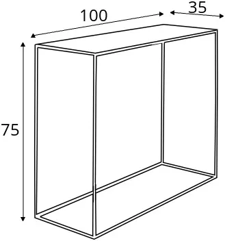 Konzolový stolek na kovových rámech do obývacího pokoje Tensio 100x35 cm