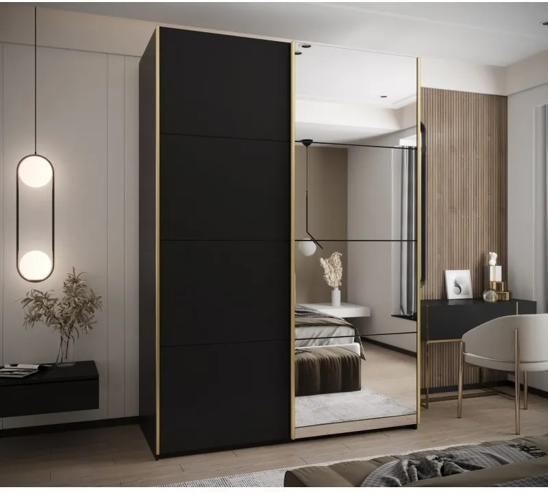 Šatní skříň s posuvnými dveřmi se zrcadlem Lux 3 200