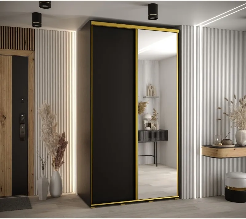 Posuvná skriňa so zrkadlom vysoká Davos 3 130 hĺbka 60 cm