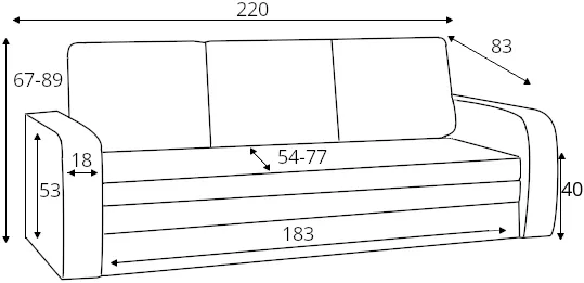 Sofa Inversa z funkcją spania i pojemnikiem na pościel