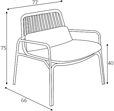 Fotel ogrodowy Melby - stelaż biały