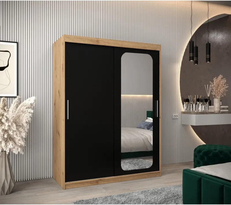Šatní skříň s posuvnými dveřmi a zrcadlem Promo T2 150