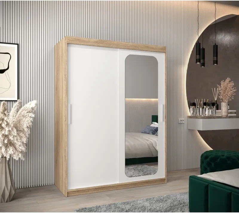 Šatní skříň s posuvnými dveřmi a zrcadlem Promo T2 150