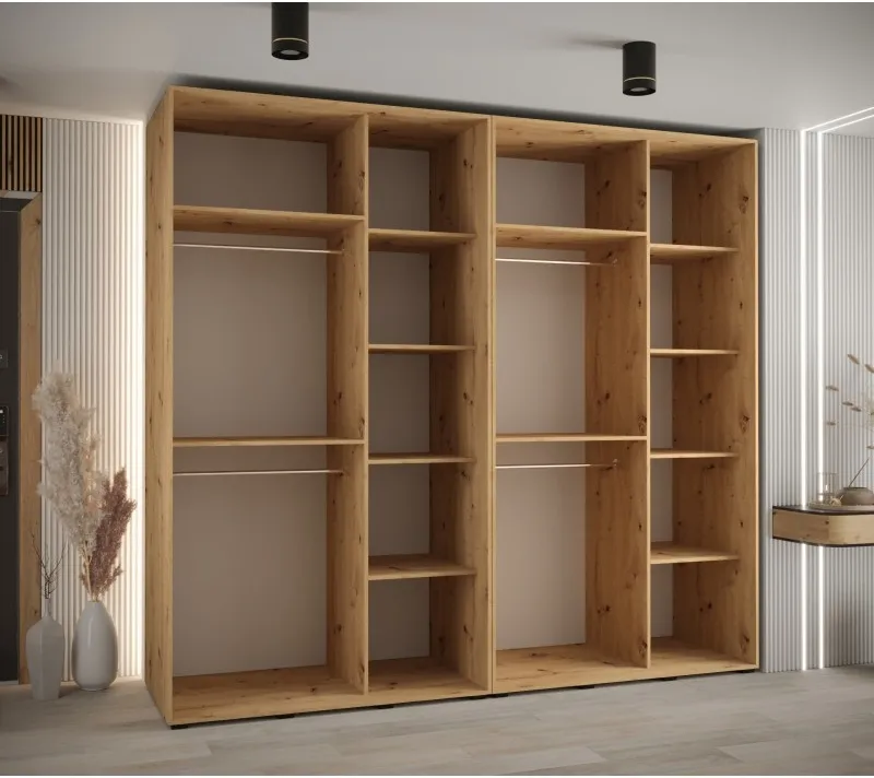 Vysoká šatní skříň s posuvnými dveřmi Davos 4 260, hloubka 60 cm, výška 235,2 cm