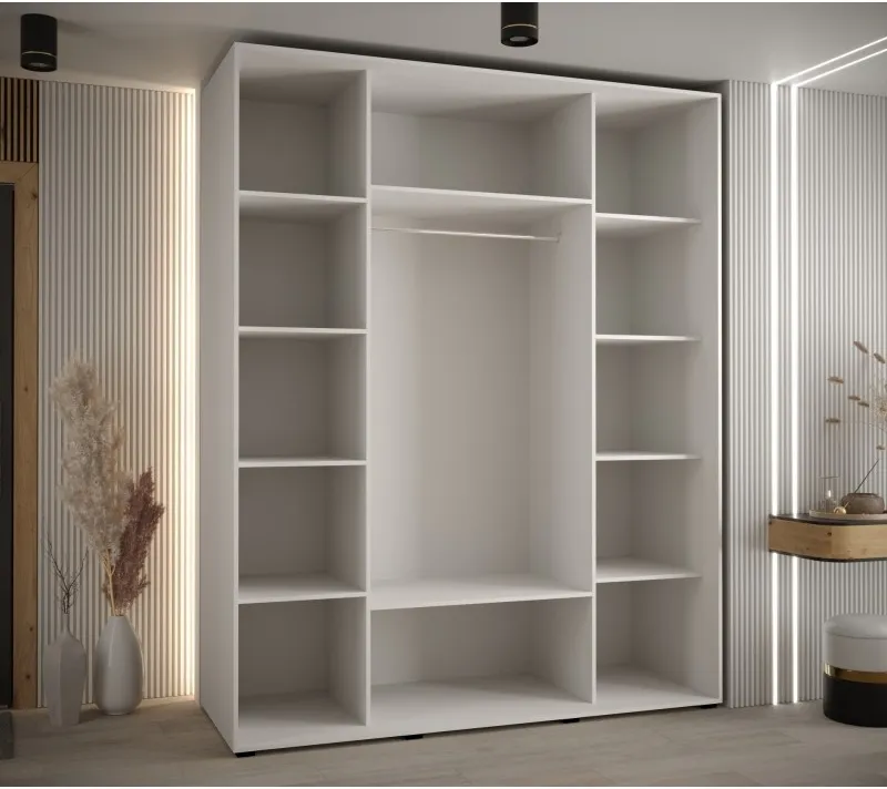 Vysoká šatní skříň s posuvnými dveřmi Davos 4 190, hloubka 60 cm, výška 235,2 cm