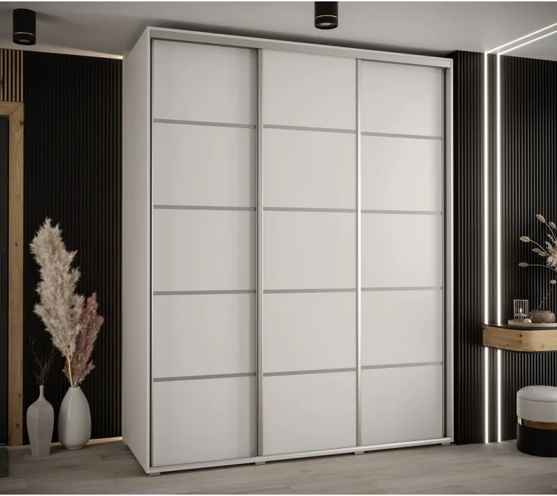 Vysoká šatní skříň s posuvnými dveřmi Davos 4 190, hloubka 60 cm, výška 235,2 cm