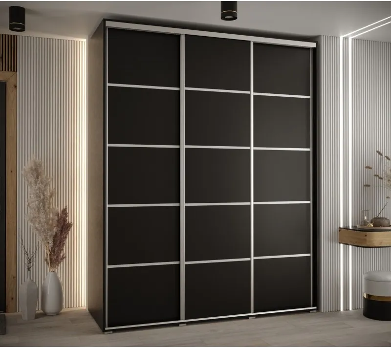 Vysoká šatní skříň s posuvnými dveřmi Davos 4 190, hloubka 60 cm, výška 235,2 cm