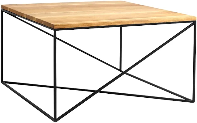 Konferenční stolek na kovových rámech 100x100 Memo Solid Wood