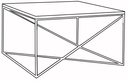 Konferenční stolek na kovových rámech 100x100 Memo Solid Wood