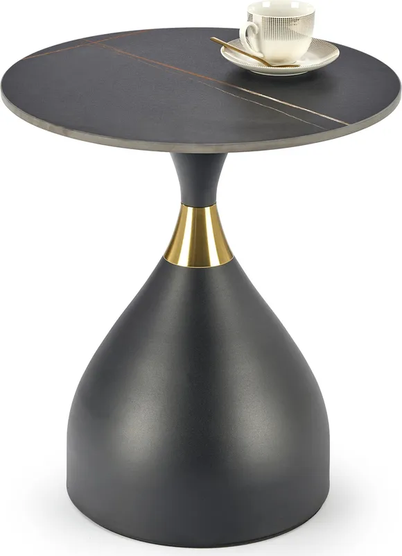 Elegancka ława Scalita do salonu czarny marmur-czarny-złoty
