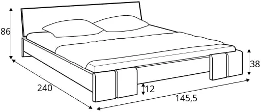 Łóżko drewniane sosnowe do sypialni Vestre maxi & long 140