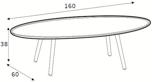 Stolik Love Coffee 160 o wysokości 38 cm