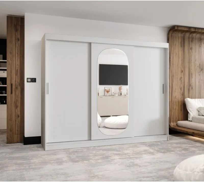 Šatní skříň s posuvnými dveřmi se zrcadlem Royal 250 cm