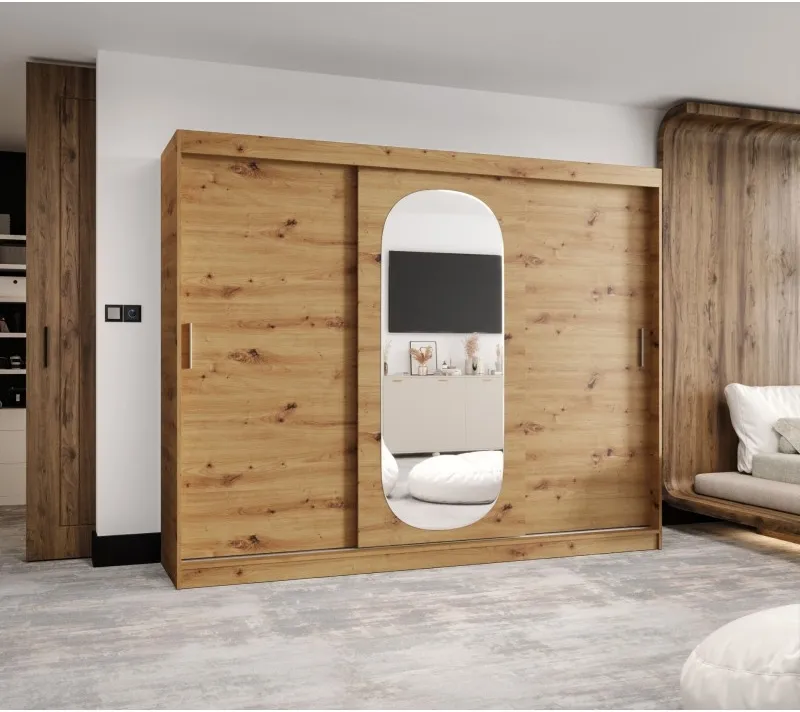 Šatní skříň s posuvnými dveřmi se zrcadlem Royal 250 cm