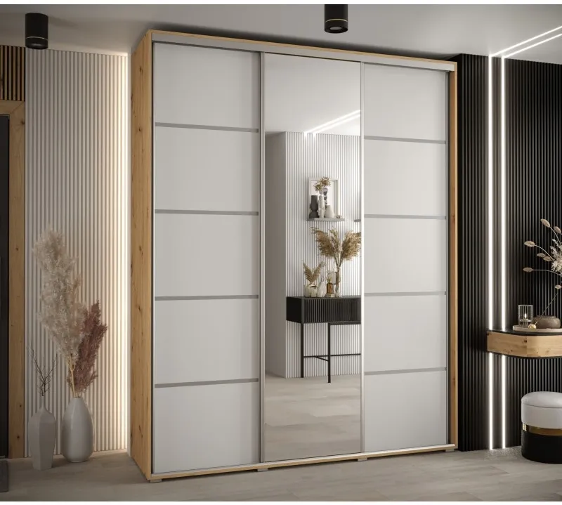 Posuvná skříň se zrcadlem Cannes 5 190 45 cm hloubky