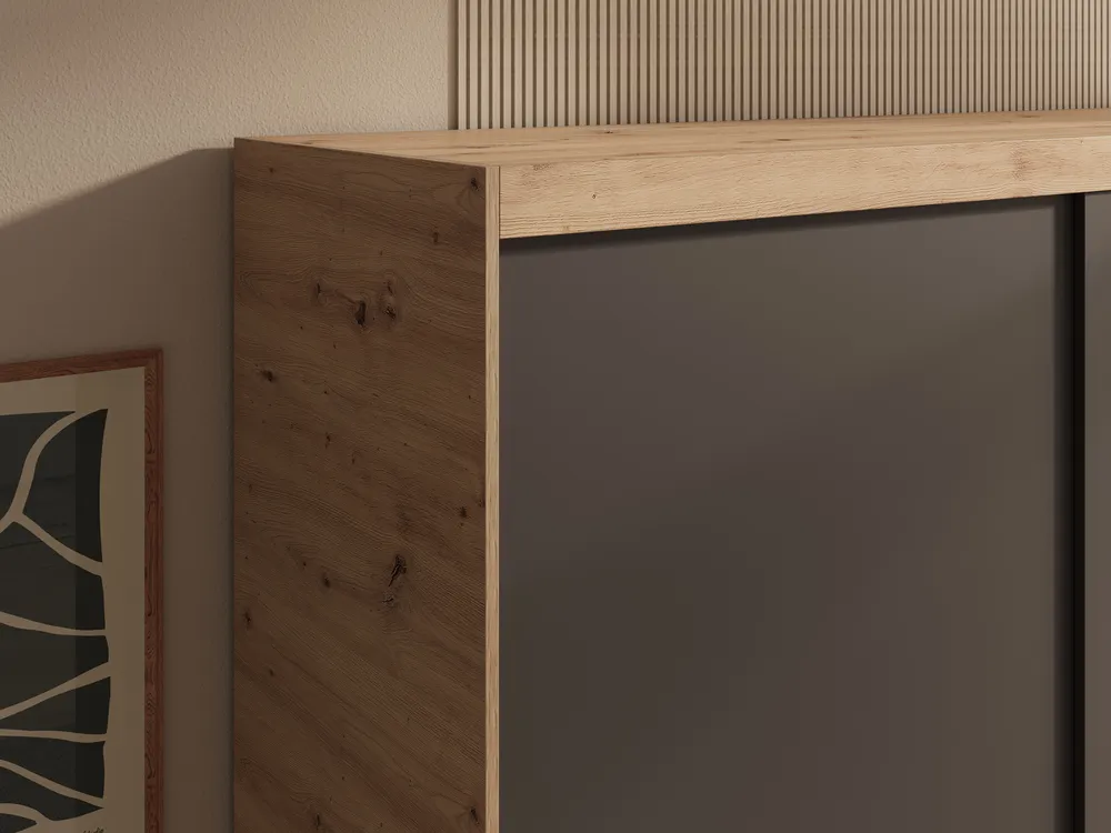Šatní skříň s posuvnými dveřmi se zrcadlem Hailey 160 cm