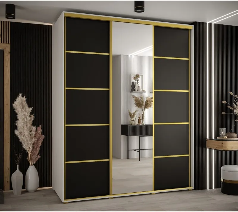 Skriňa s posuvnými dverami so zrkadlom Davos 5 190 cm 60 cm hĺbky