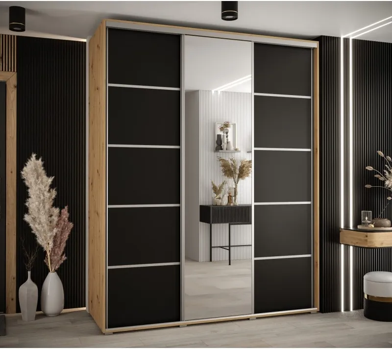 Posuvná skříň se zrcadlem Cannes 5 190 60 cm hloubky