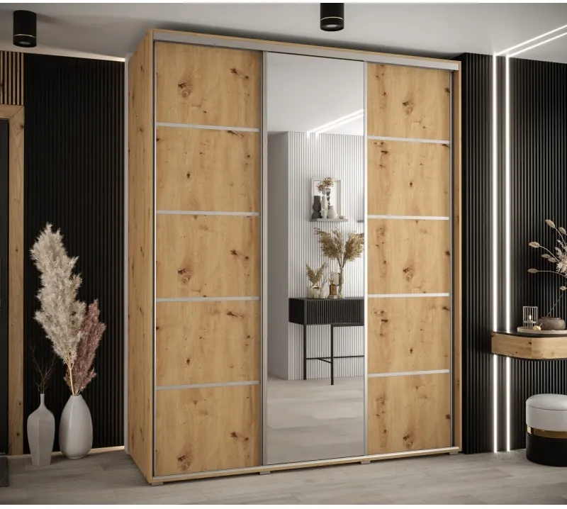 Skriňa s posuvnými dverami so zrkadlom Cannes 5 190 cm 60 cm hĺbky