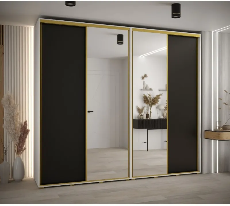 Skriňa s posuvnými dverami so zrkadlom vysoká Davos 3 270 hĺbka 45 cm